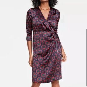 On 34TH Floral Wrap Dress - Black and Red